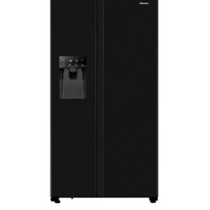 Hisense RS694N4TBE 90cm Wide Side by Side, Non-Plumbed Water and Ice, American Fridge Freezer - Black